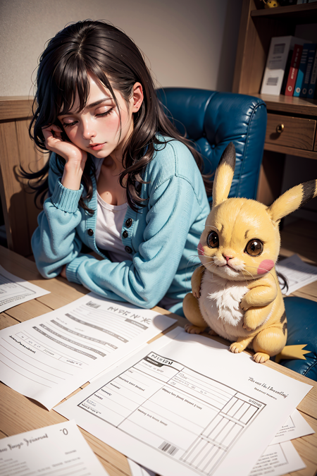 01949-3767874399-Pikachu committing tax fraud, paperwork, exhausted, cute, really cute, cozy, by steve hanks, by lisa yuskavage, by serov valenti.png